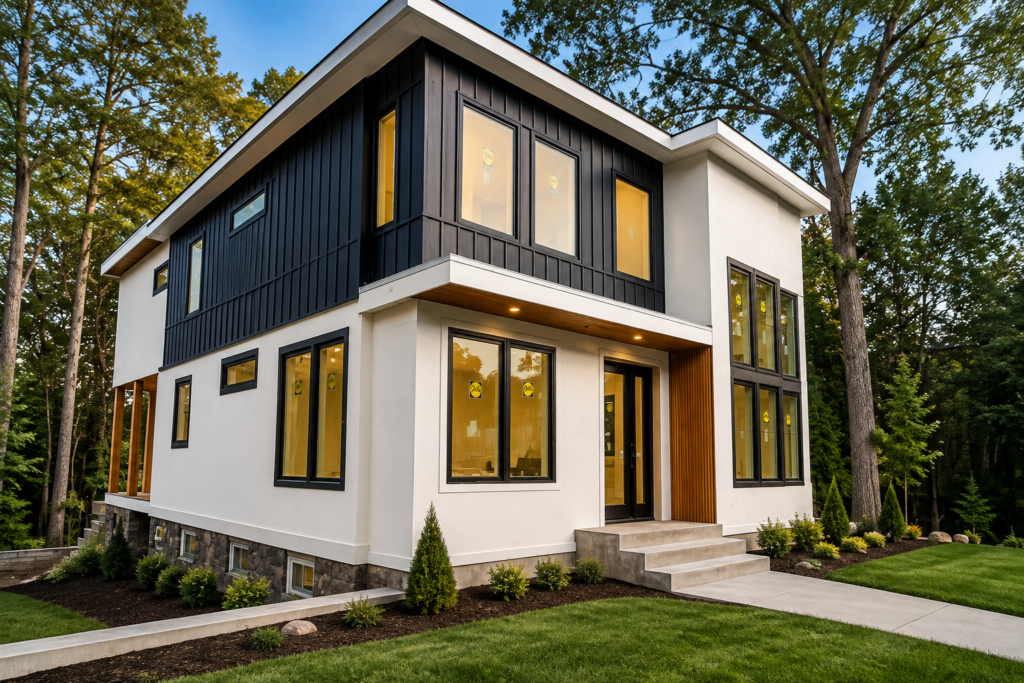modern siding installation by USA Stucco & stone inc.